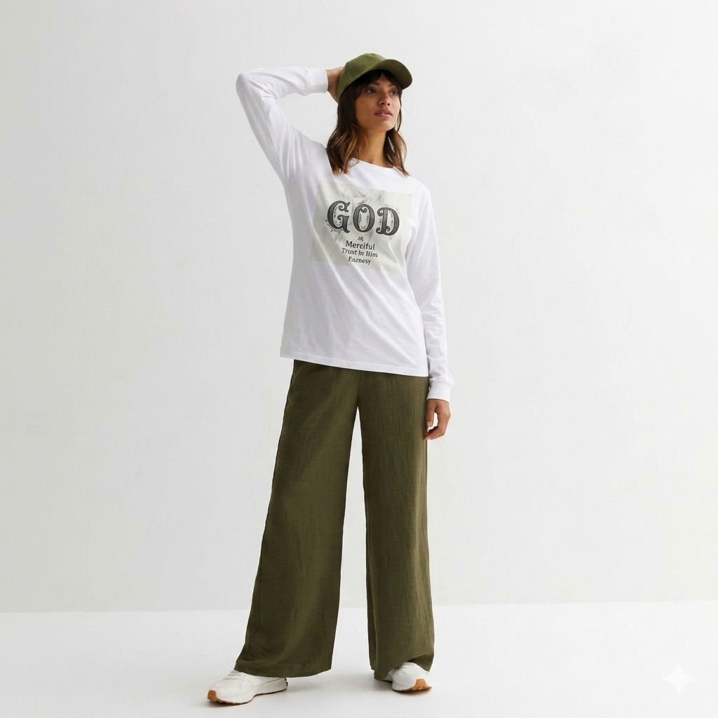 God Is Merciful Long Sleeve Tee — Faith-Based Inspirational Christian Shirt
