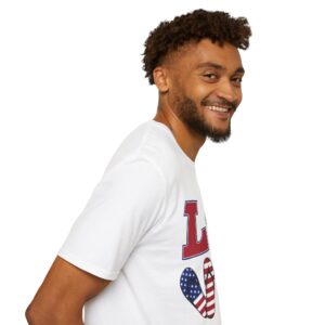 Patriotic LOVE T-Shirt — 4th of July Donut & Popsicle Graphic Tee — Soft 100% Cotton USA Pride Shirt